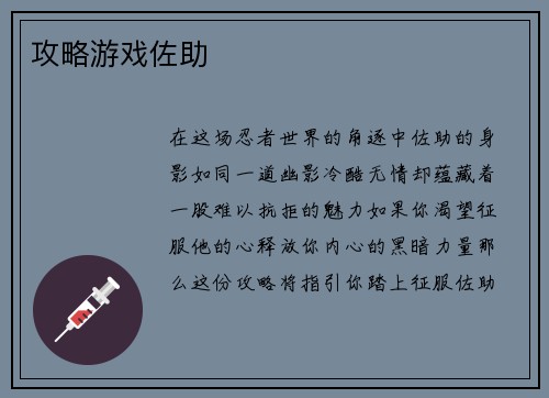 攻略游戏佐助